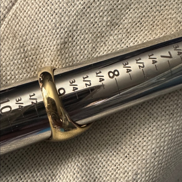 Gold plated White Agate ring on Stainless Steel - Picture 3 of 3